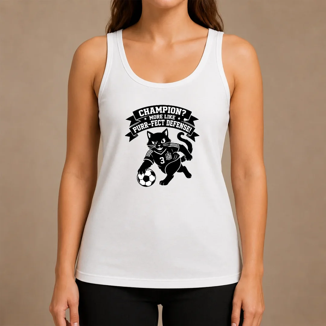 Good Nice Spanish Soccer Cat Meme Silhouette Tank Top Good Nice Spanish Soccer Cat Meme Silhouette Tank Top