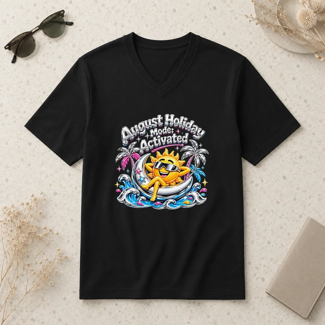 good-official-august-holiday-y2k-for-summer-vibes-v-neck-shirt Good Official August Holiday Y2K For Summer Vibes V-Neck Shirt
