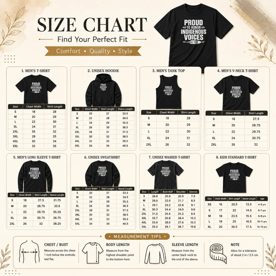 good-official-minimalist-indigenous-peoples-day-pride-celebration-size-chart Good Official Minimalist Indigenous Peoples Day Pride Celebration Shirt - Image 4