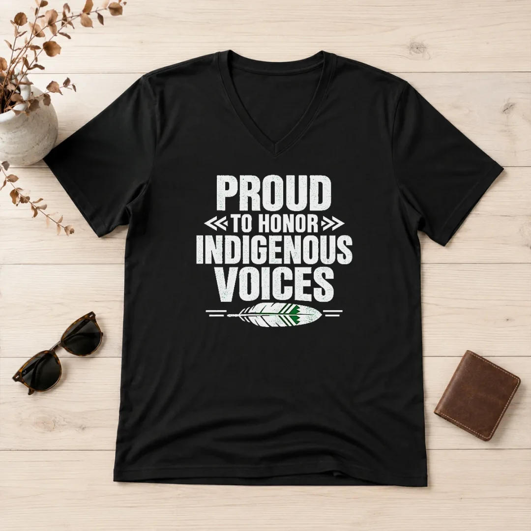 good-official-minimalist-indigenous-peoples-day-pride-celebration-v-neck-shirt Good Official Minimalist Indigenous Peoples Day Pride Celebration V-Neck Shirt