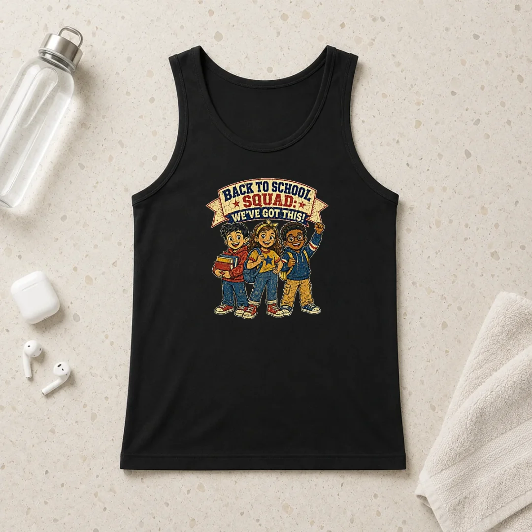 good-original-back-to-school-squad-retro-distressed-tank-top Good Original Back To School Squad Retro Distressed Tank Top