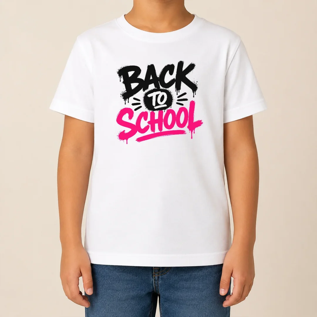 Good Pretty Brush Script Back To School Yellow Outline Kids T Shirt Good Pretty Brush Script Back To School Yellow Outline Kids T-Shirt