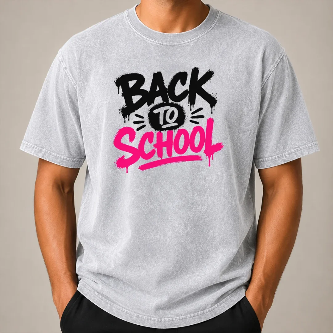Good Pretty Brush Script Back To School Yellow Outline Washed T Shirt Good Pretty Brush Script Back To School Yellow Outline Washed T-Shirt