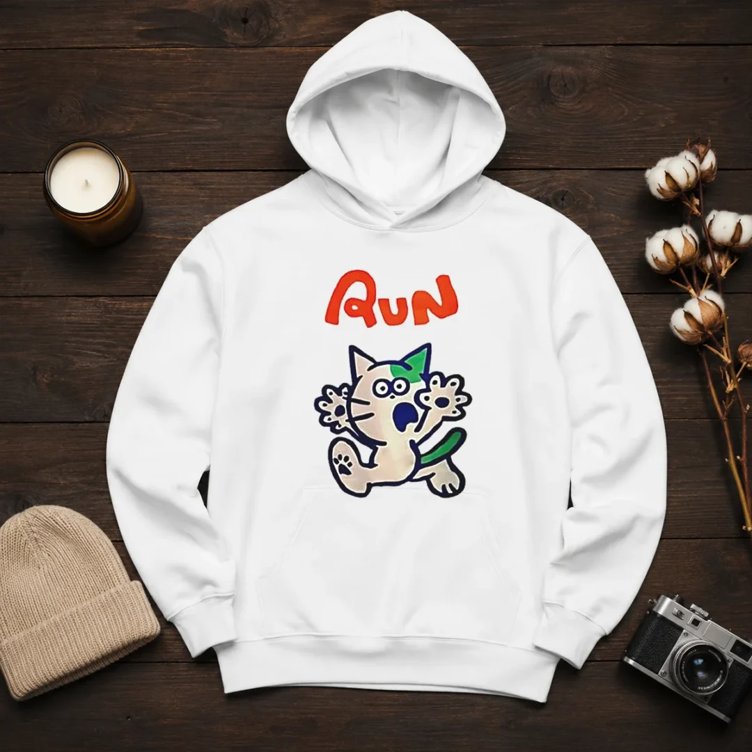 good-running-scared-cartoon-cat-hoodie Good Running Scared Cartoon Cat Hoodie