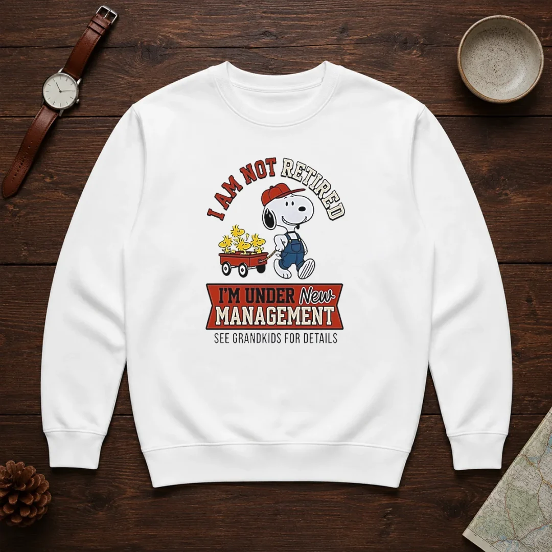 good-snoopy-i-am-not-retired-i-m-under-new-management-see-grandkids-for-details-sweater Good Snoopy I Am Not Retired I'M Under New Management See Grandkids For Details Sweater