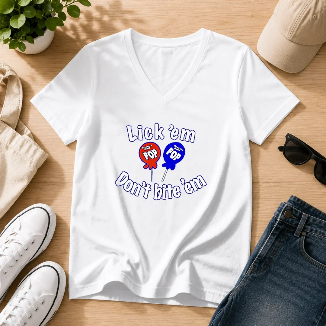 good-tootsie-pop-candy-lick-em-don-t-bite-em-v-neck-shirt Good Tootsie Pop Candy Lick Em Don'T Bite 'Em V-Neck Shirt