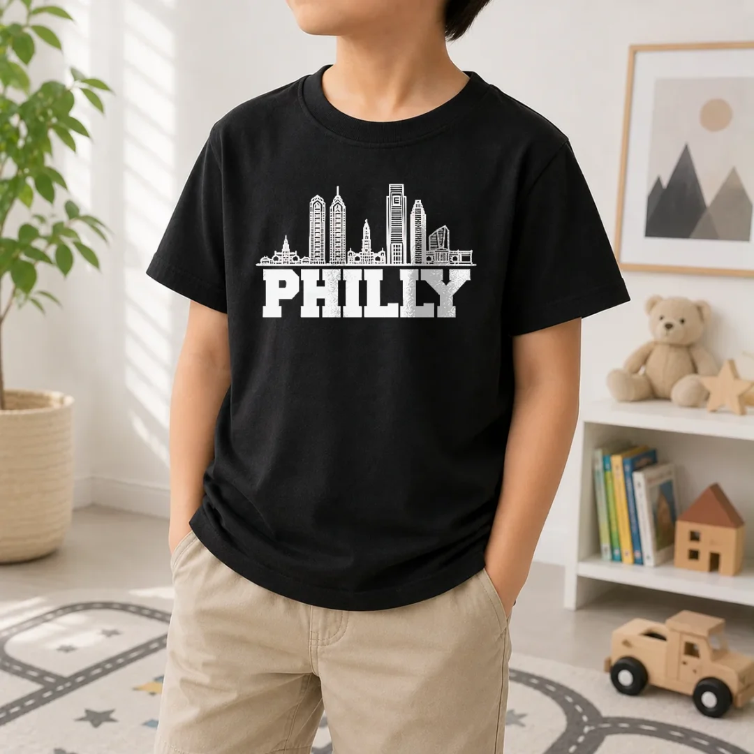 good-top-philly-skyline-apparel-philadelphia-city-silhouette-kids-t-shirt-kid-t-shirt Good Top Philly Skyline Apparel Philadelphia City Silhouette Kids T-Shirt