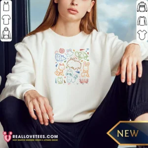Funny Cute Doodle Animals And Creatures Kawaii Sweatshirt
