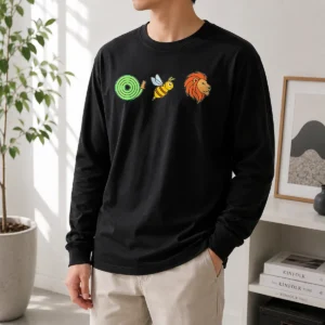 Official Hose Bee Lion Rebus Wordplay Visual Pun Long Sleeve Shirt