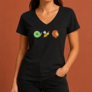Good Funny Hose Bee Lion Rebus Wordplay Visual Pun V-Neck Shirt