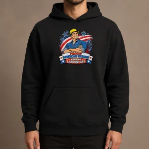 Nice Patriotic Labour Day Worker Pop Art Hoodie