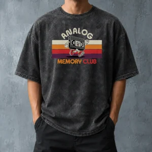 Premium Top Analog Memory Club Washed T-Shirt