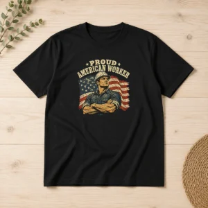 Premium Labour Day Proud American Worker Retro Distressed
