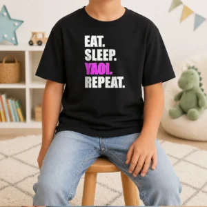 Funny Eat Sleep Yaoi Repeat Anime Manga Otaku Kids T-Shirt