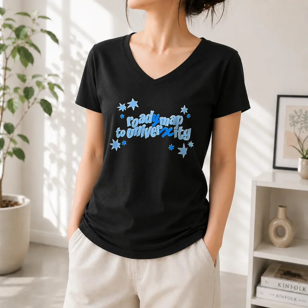 happy-awesome-hunter-roady-map-to-university-v-neck-shirt Happy Awesome Hunter Roady Map To University V-Neck Shirt