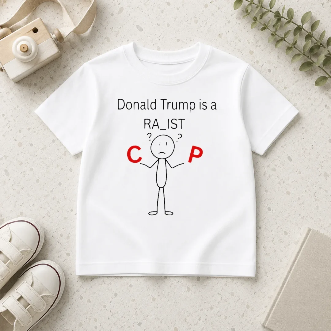 happy-funny-donald-trump-is-a-racist-cop-political-satire-kids-t-shirt Happy Funny Donald Trump Is A Racist Cop Political Satire Kids T-Shirt