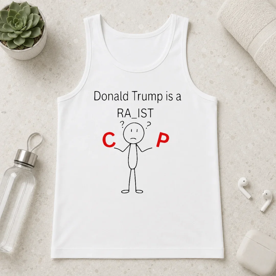 happy-funny-donald-trump-is-a-racist-cop-political-satire-tank-top Happy Funny Donald Trump Is A Racist Cop Political Satire Tank Top