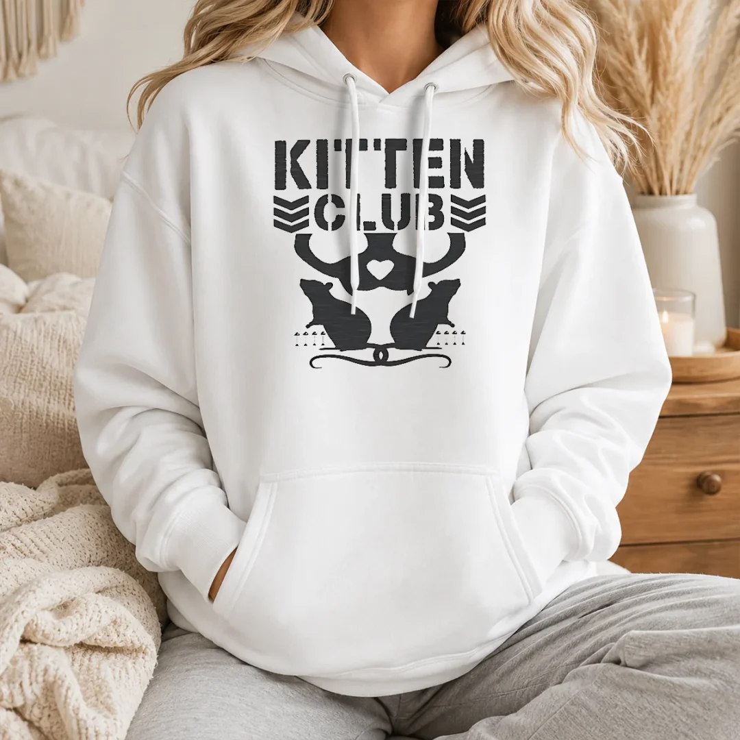 Happy Good Distressed Kitten Club Cat Lover Pet Hoodie Happy Good Distressed Kitten Club Cat Lover Pet Hoodie