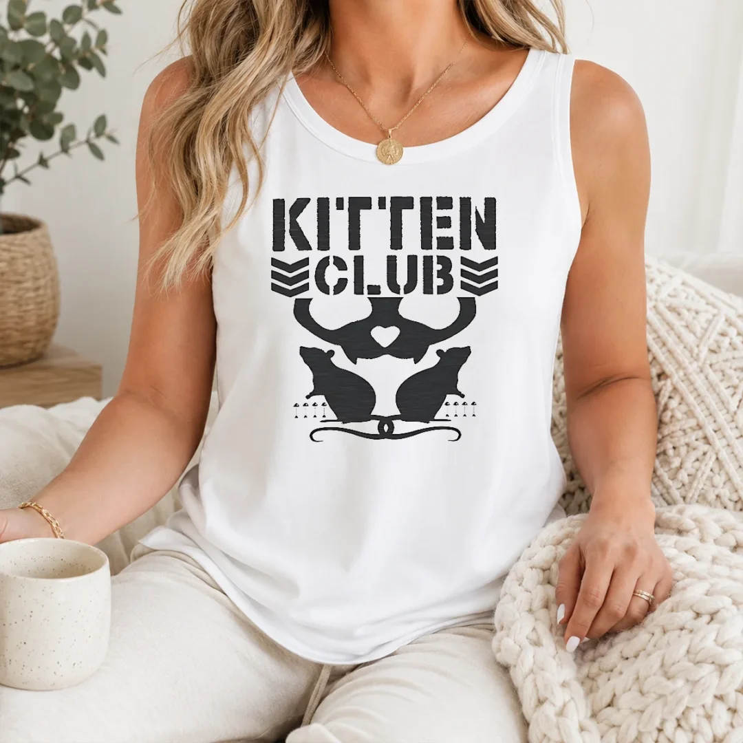 Happy Good Distressed Kitten Club Cat Lover Pet Tank Top Happy Good Distressed Kitten Club Cat Lover Pet Tank Top