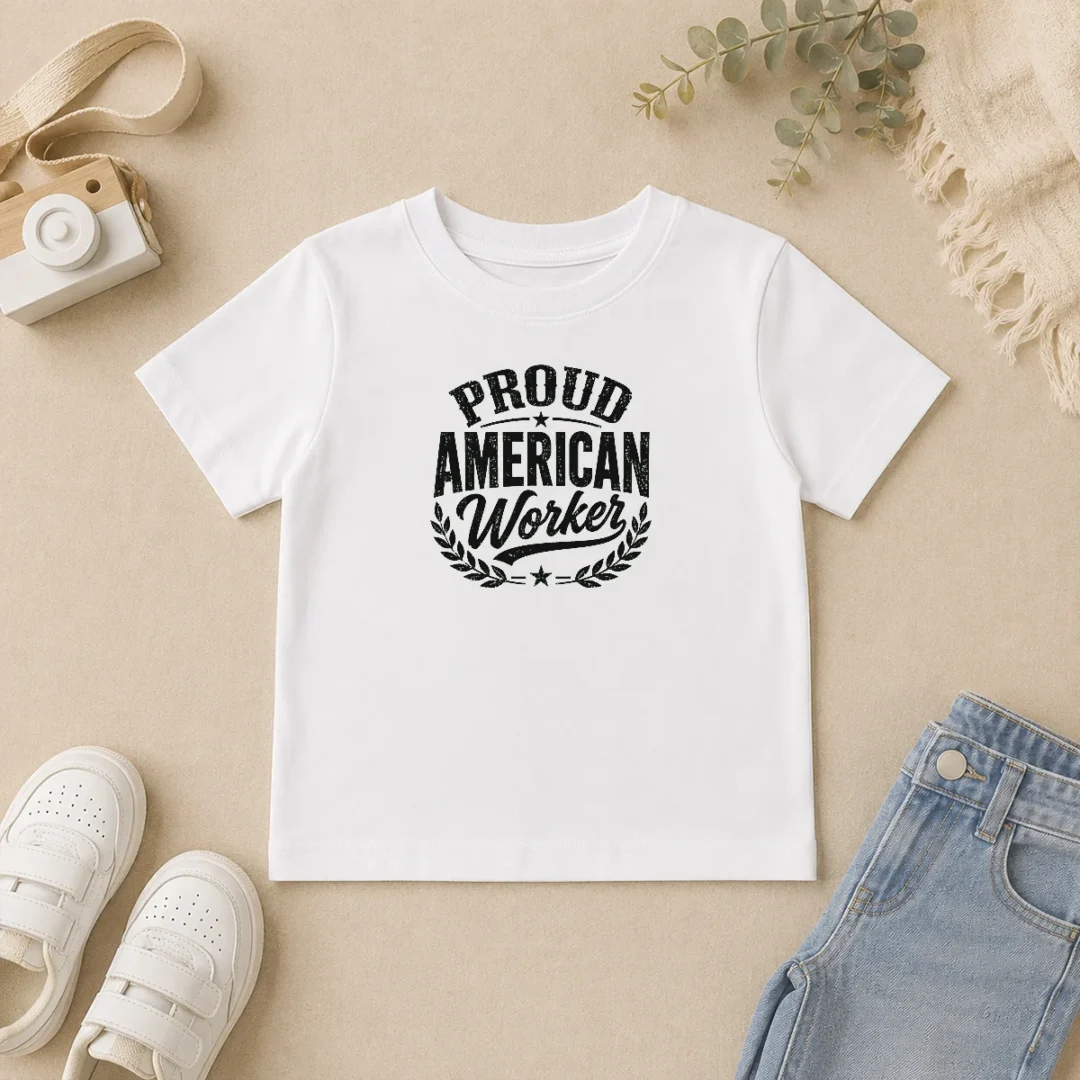 Happy Good Labour Day Proud American Worker Silhouette Kids T Shirt Happy Good Labour Day Proud American Worker Silhouette Kids T-Shirt