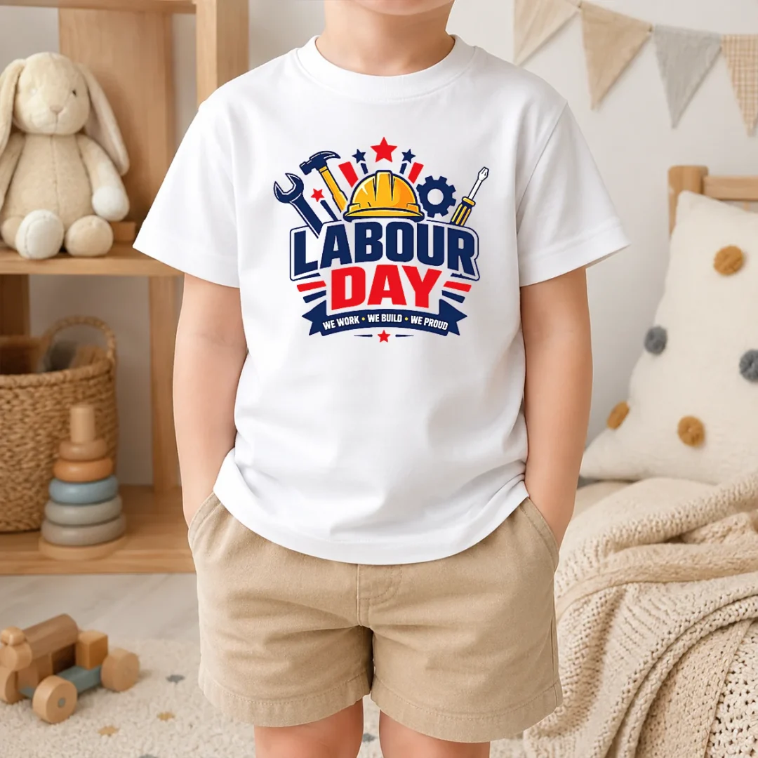 Happy Good Labour Day We Work Build Proud Multi Tool Badge Kids T Shirt Happy Good Labour Day We Work Build Proud Multi Tool Badge Kids T-Shirt
