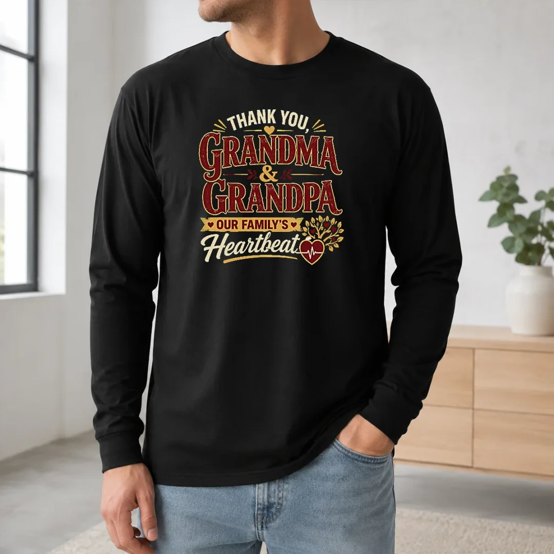 Happy Hot Grandparents Day Thank You Typography For Family Gifts Long Sleeve Shirt Happy Hot Grandparents Day Thank You Typography For Family Gifts Long Sleeve Shirt