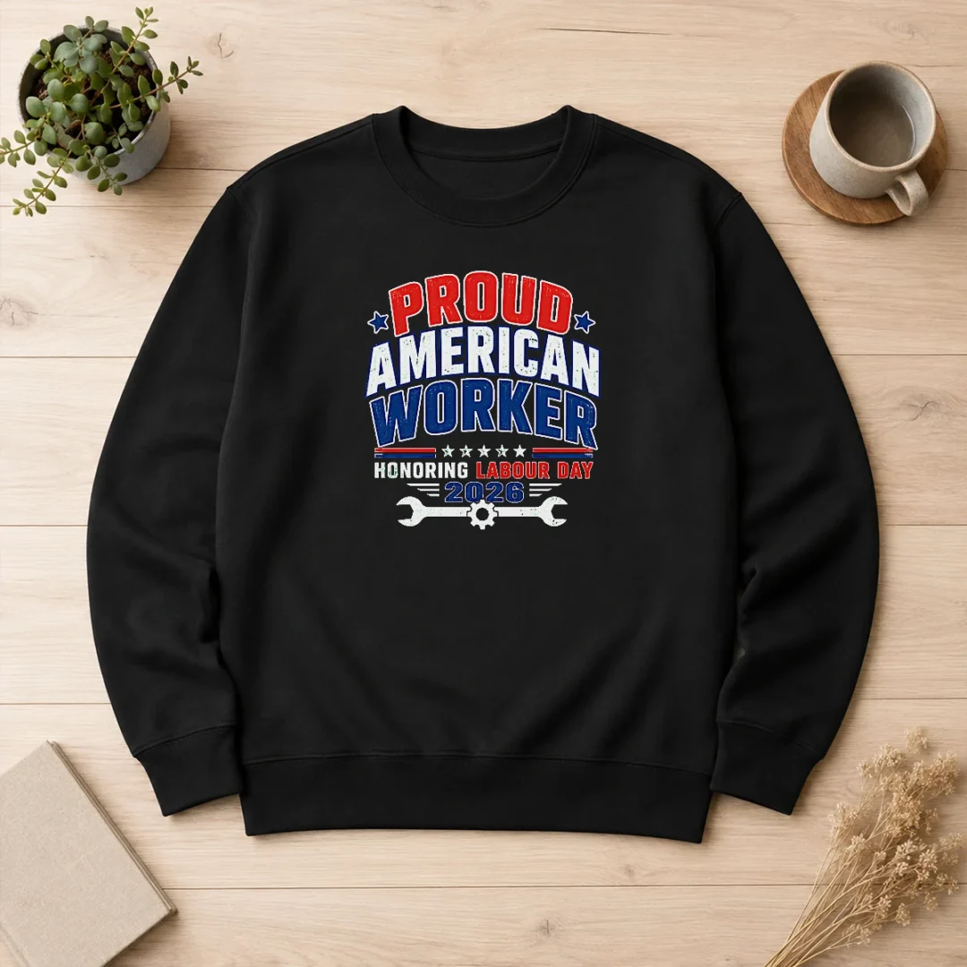 happy-hot-labour-day-proud-american-worker-typography-sweater Happy Hot Labour Day Proud American Worker Typography Sweater