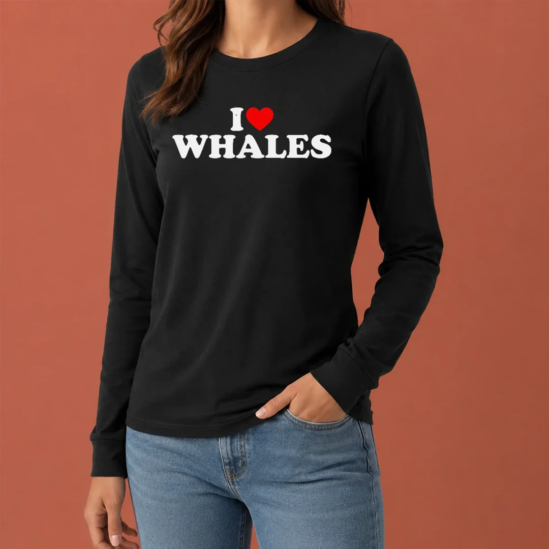 happy-nice-funny-i-love-whales-long-sleeve-shirt Happy Nice Funny I Love Whales Long Sleeve Shirt