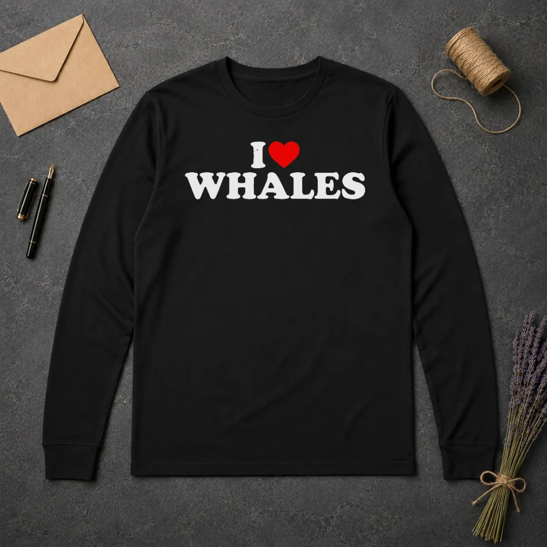Happy Nice I Love Whales Long Sleeve Shirt Happy Nice I Love Whales Long Sleeve Shirt