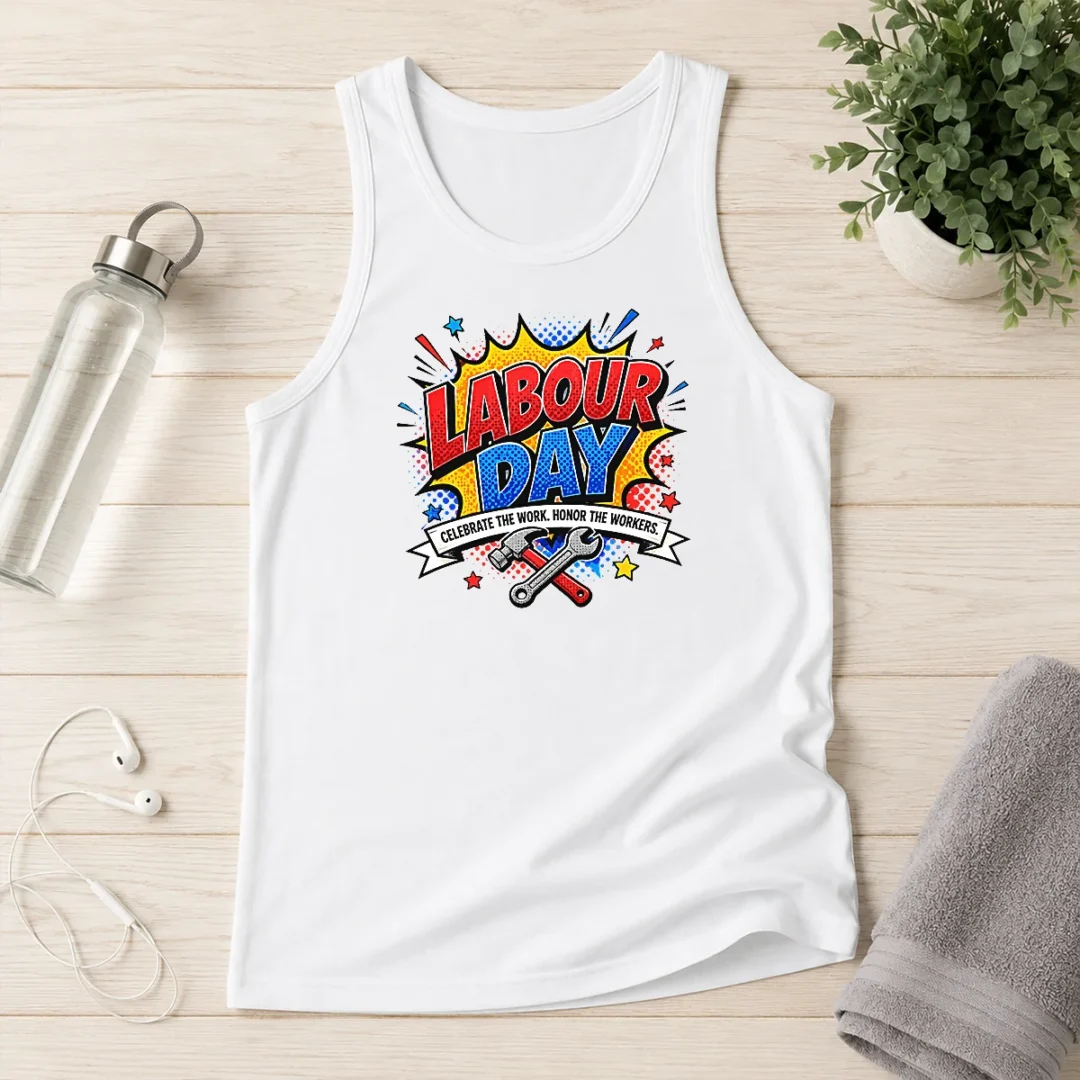 happy-official-pop-art-comic-labour-day-celebrate-workers-tank-top Happy Official Pop Art Comic Labour Day Celebrate Workers Tank Top