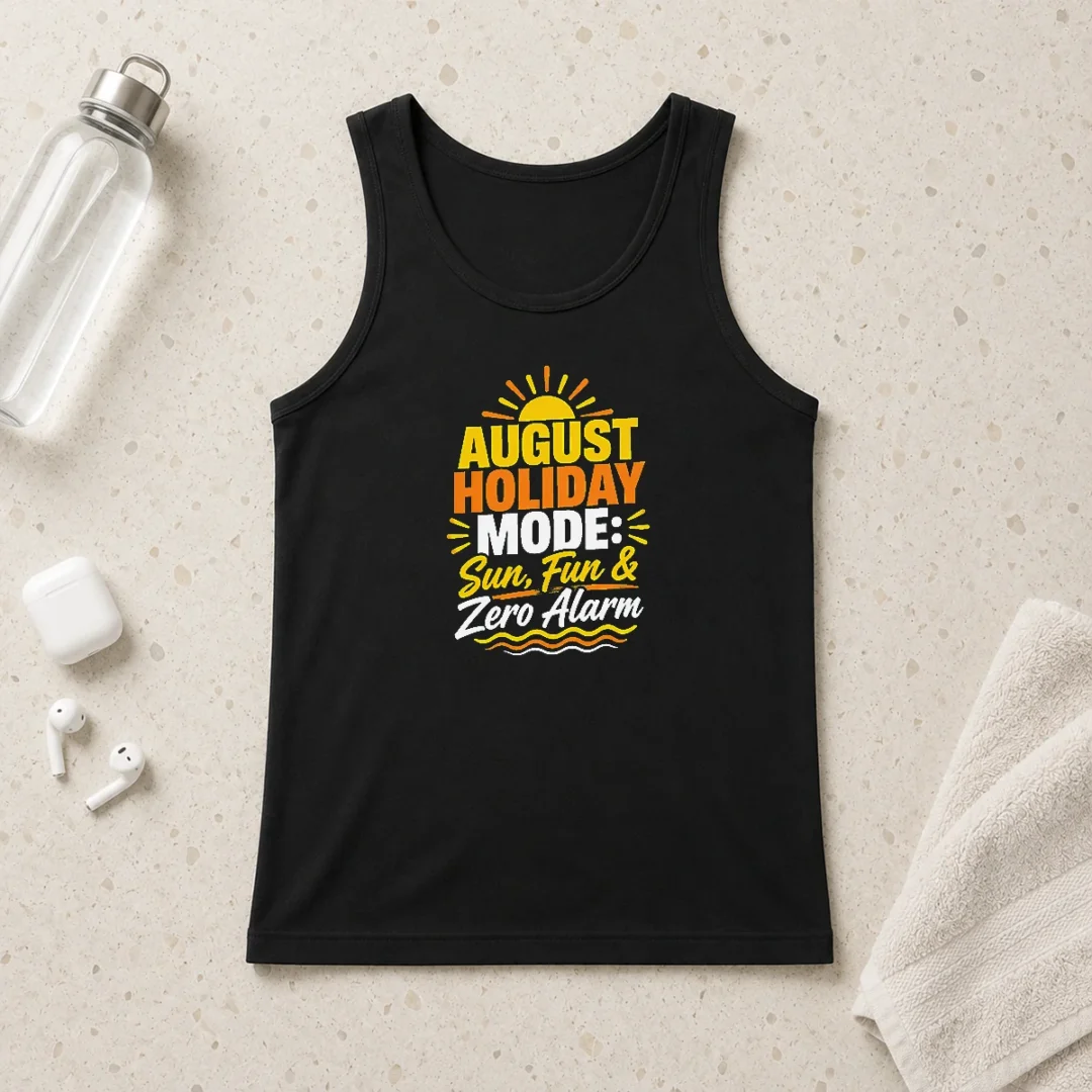 happy-original-august-holiday-typography-with-fun-summer-vibes-tank-top Happy Original August Holiday Typography With Fun Summer Vibes Tank Top