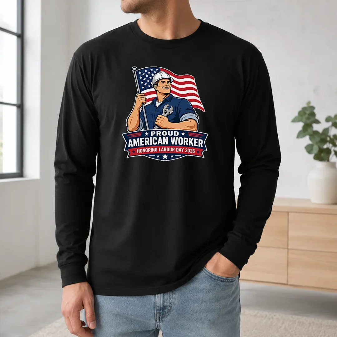 Happy Premium Labour Day Proud American Worker Vector Long Sleeve Shirt Happy Premium Labour Day Proud American Worker Vector Long Sleeve Shirt