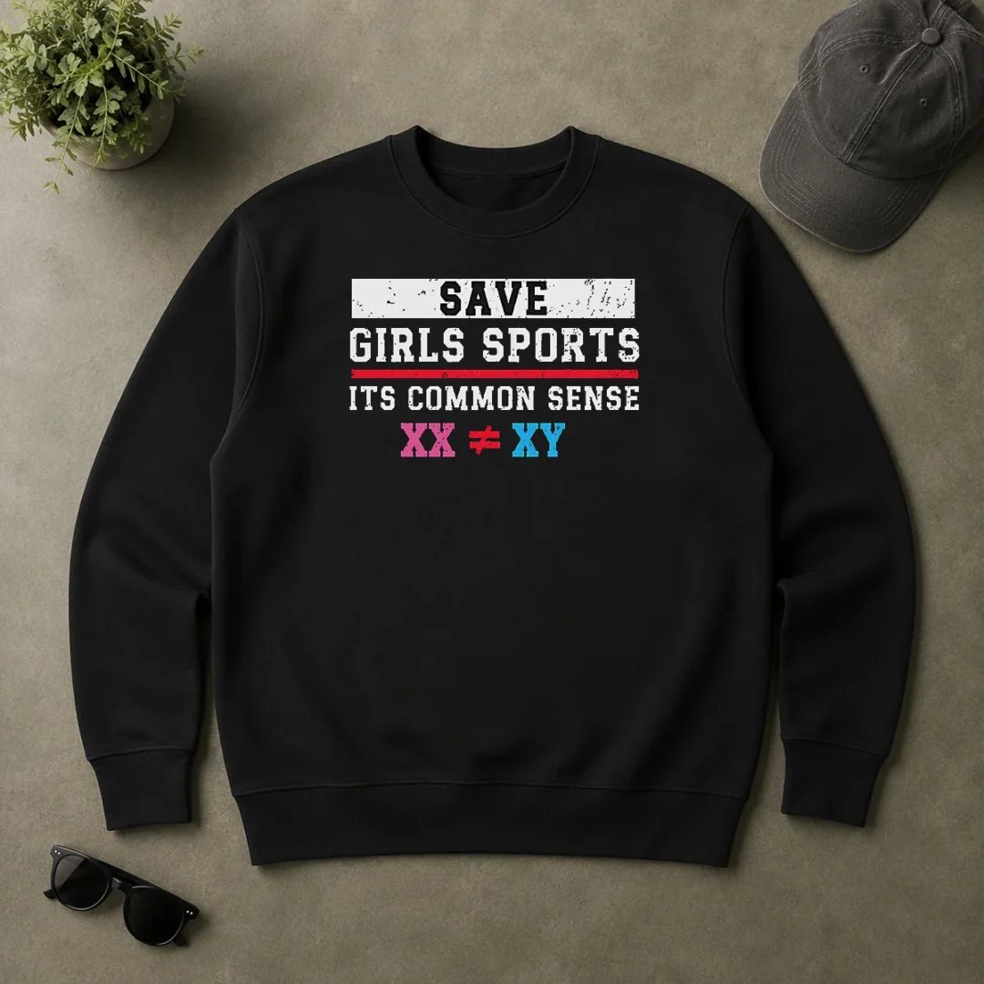Happy Pretty Save Girls Sports Common Sense Statement Sweater Happy Pretty Save Girls Sports Common Sense Statement Sweater