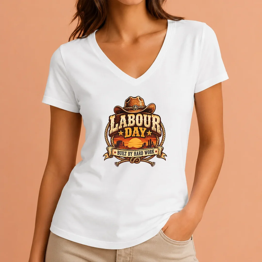 happy-top-labour-day-built-by-hard-work-desert-sunset-cowboy-v-neck-shirt Happy Top Labour Day Built By Hard Work Desert Sunset Cowboy V-Neck Shirt