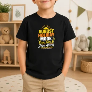 Nice Top August Holiday Typography With Fun Summer Vibes Kids T-Shirt