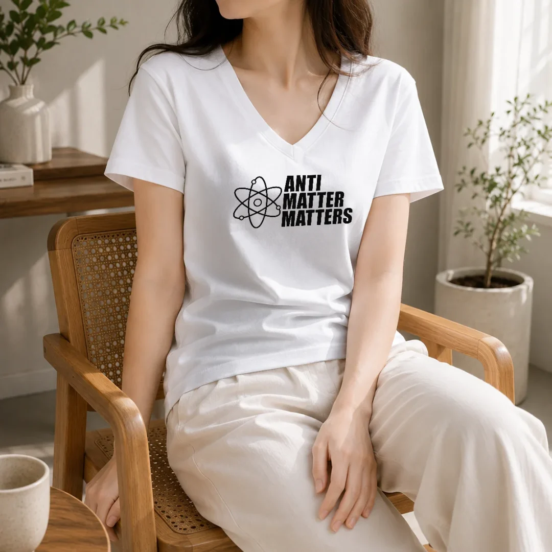 hot-anti-matter-matters-science-atom-physics-v-neck-shirt Hot Anti Matter Matters Science Atom Physics V-Neck Shirt