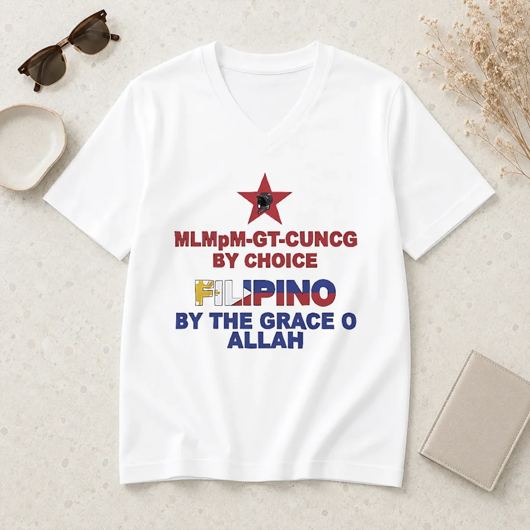 hot-awesome-filipino-by-the-grace-of-allah-and-mlmpm-gt-cuncg-by-choice-v-neck-shirt Hot Awesome Filipino By The Grace Of Allah And Mlmpm GT CUNCG By Choice V-Neck Shirt