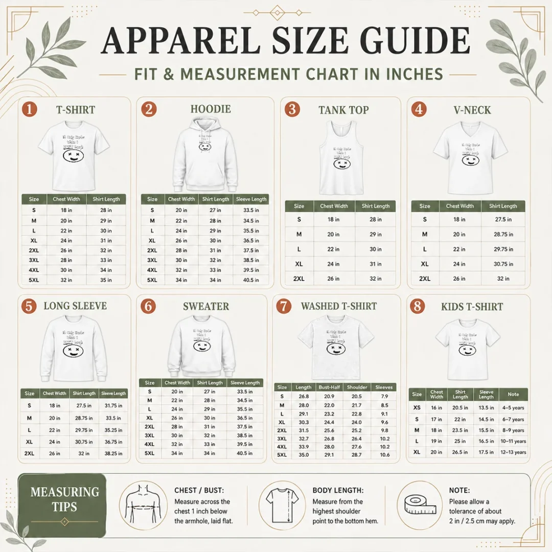 hot-awesome-it-only-hurts-when-i-dont-laugh-size-chart Size chart for Hot Awesome It Only Hurts When I Dont Laugh with measurements in inches and cm to help choose the right fit