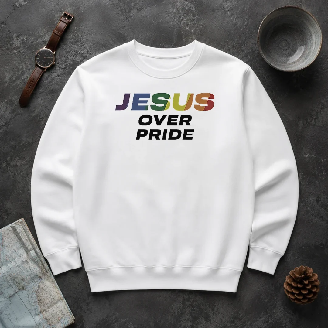 Hot Awesome Jesus Over Pride Sweater Hot Awesome Jesus Over Pride Sweater