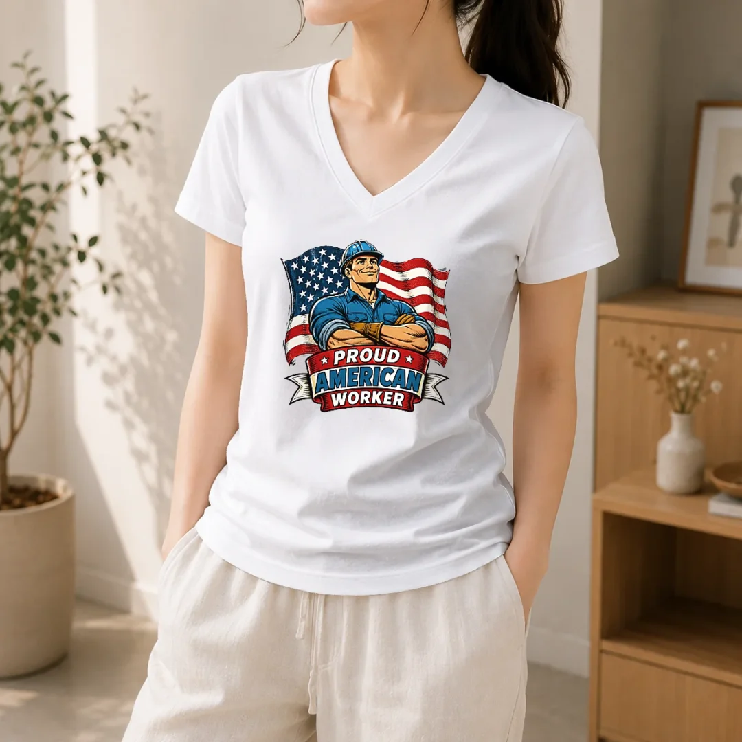 hot-awesome-labour-day-proud-american-worker-comic-v-neck-shirt Hot Awesome Labour Day Proud American Worker Comic V-Neck Shirt