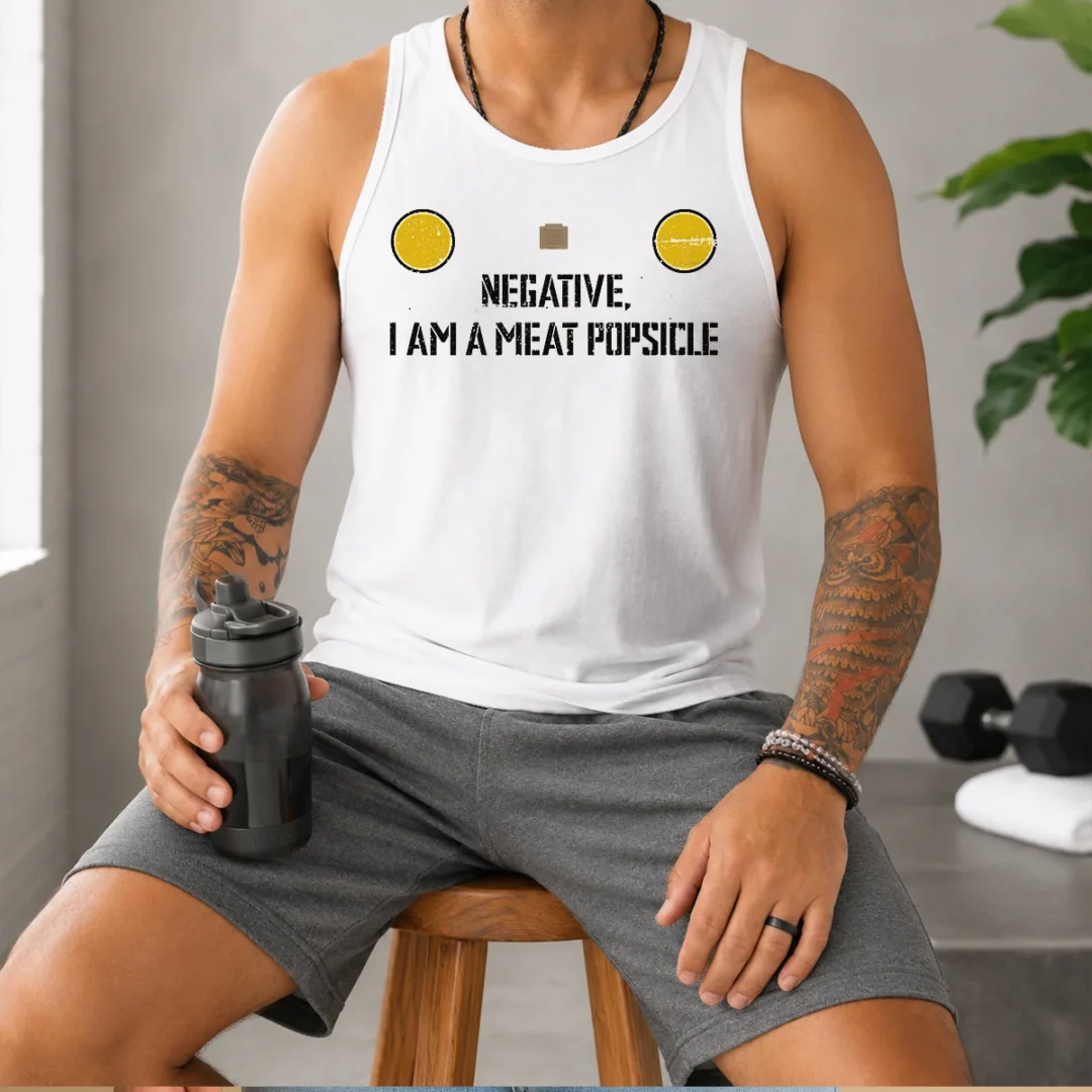 hot-awesome-negative-i-am-a-meat-popsicle-geek-tank-top Hot Awesome Negative I Am A Meat Popsicle Geek Tank Top