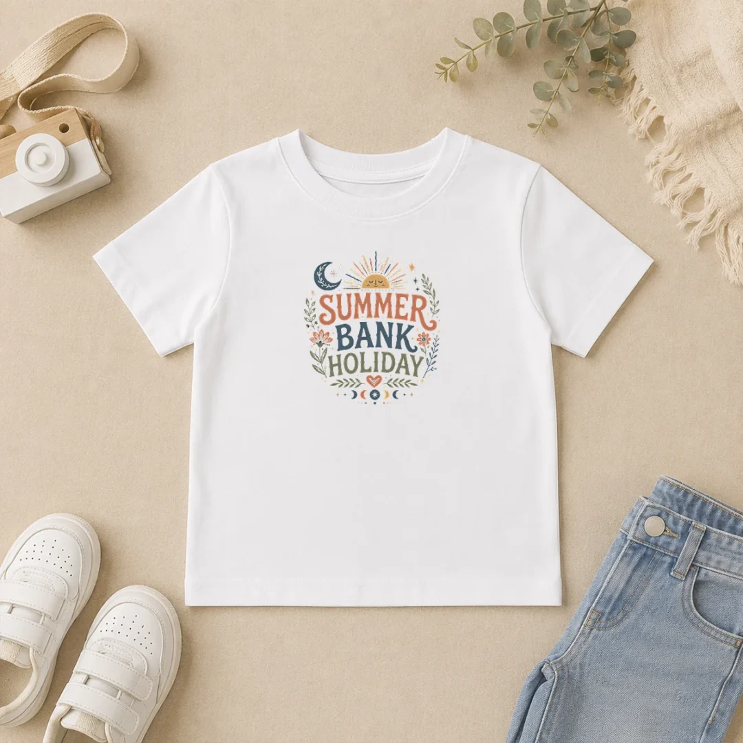 Hot Boho Celestial Summer Bank Holiday Moon Sun Floral Kids T Shirt Hot Boho Celestial Summer Bank Holiday Moon Sun Floral Kids T-Shirt