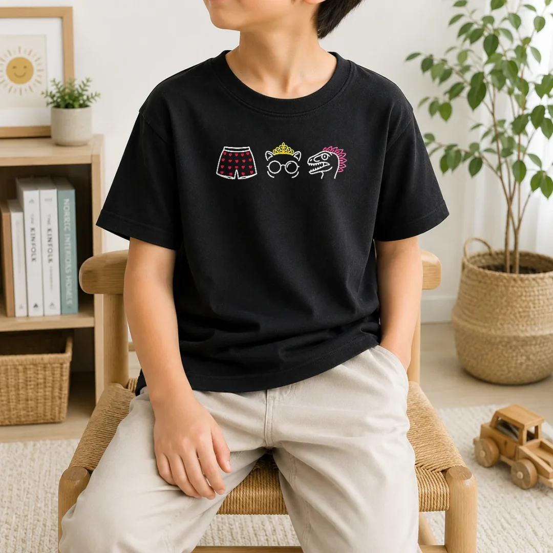 hot-boxers-princess-and-dinosaur-neon-icons-kids-t-shirt-kid-t-shirt Hot Boxers Princess And Dinosaur Neon Icons Kids T-Shirt