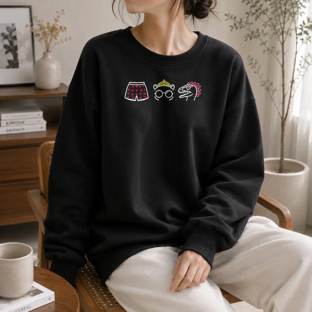 hot-boxers-princess-and-dinosaur-neon-icons-sweater Hot Boxers Princess And Dinosaur Neon Icons Sweater