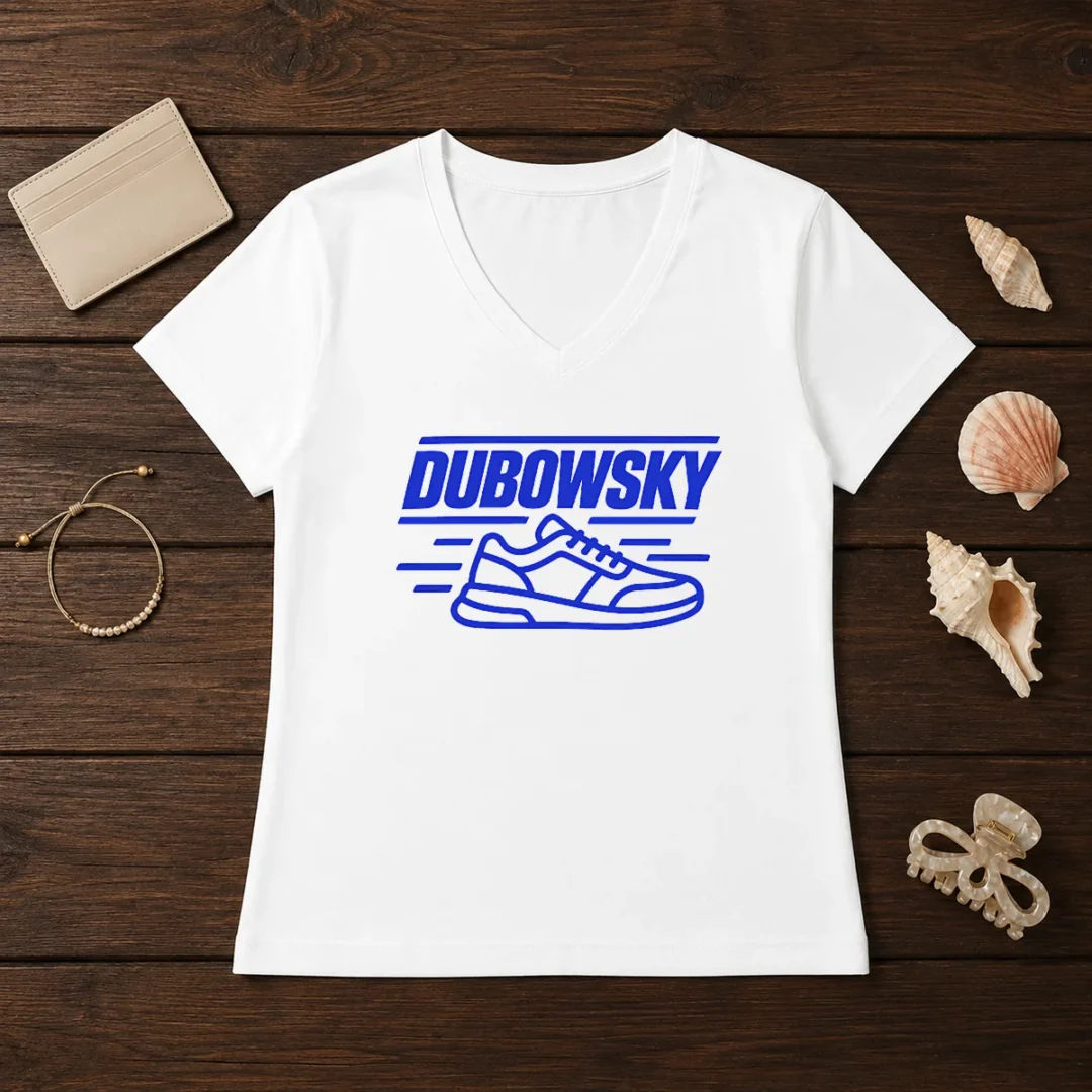 hot-dubowsky-sneaker-speed-lines-minimalist-logo-v-neck-shirt Hot Dubowsky Sneaker Speed Lines Minimalist Logo V-Neck Shirt