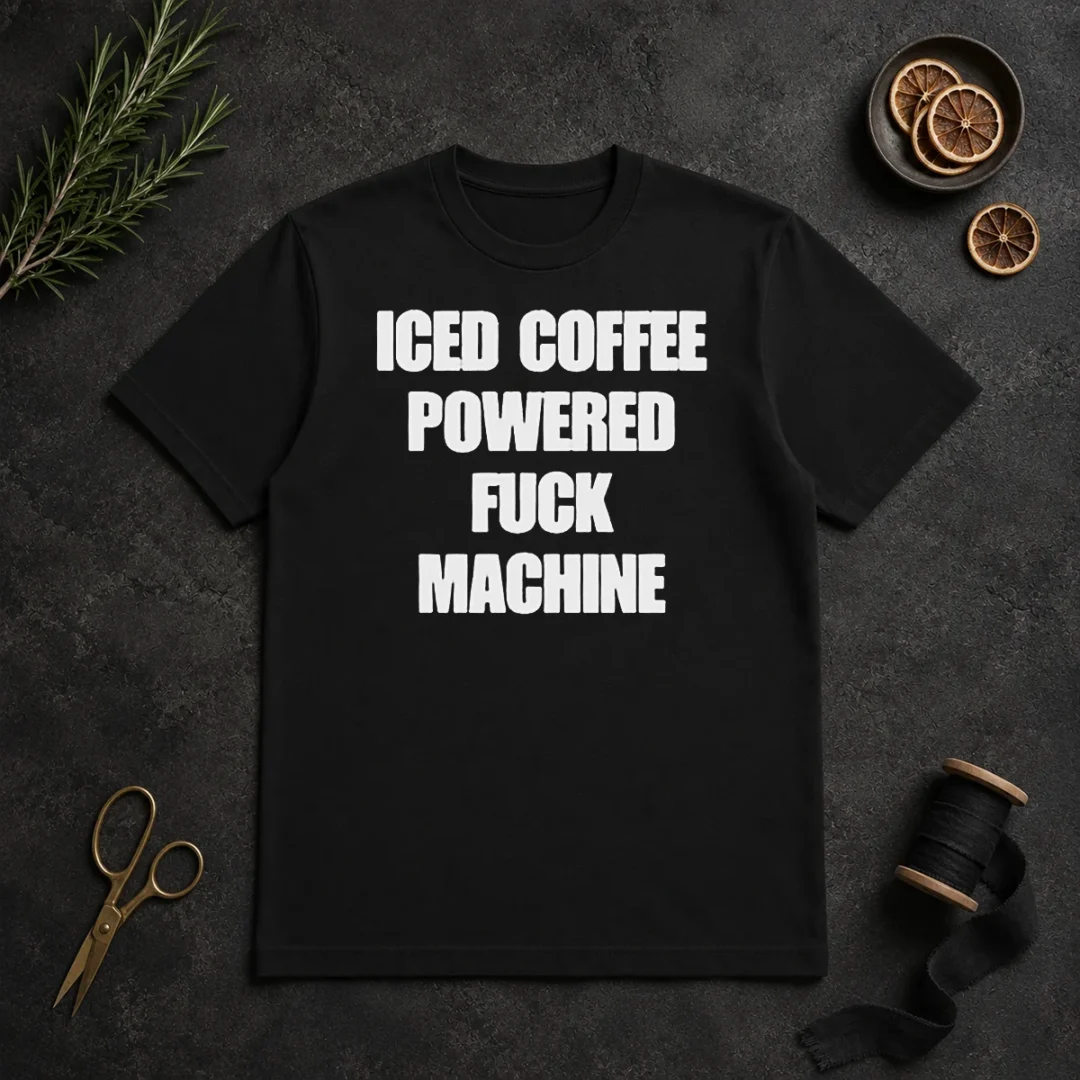 Hot Funny Iced Coffee Fuck Powered Machine t shirt Hot Funny Iced Coffee Fuck Powered Machine
