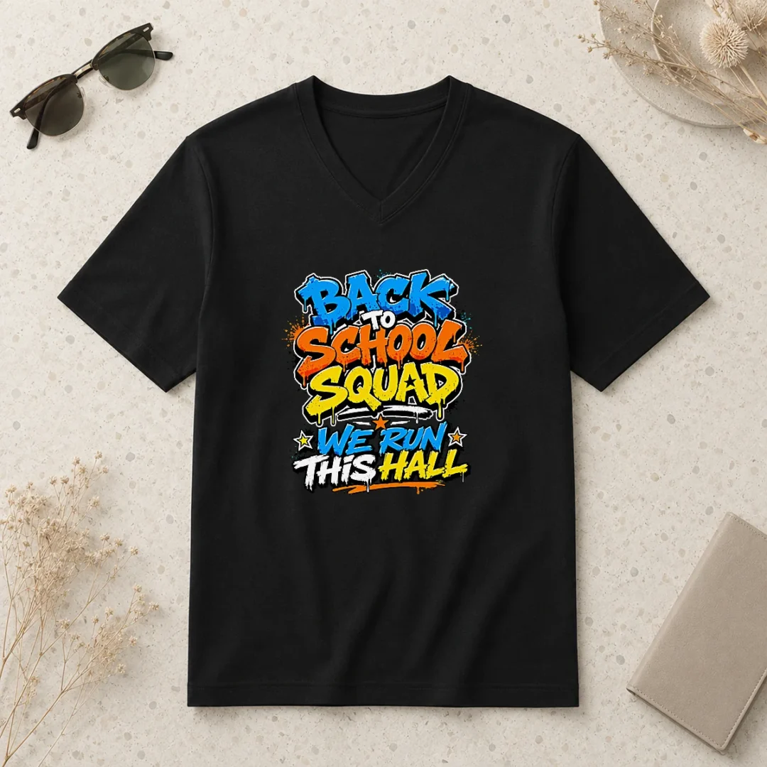 hot-good-back-to-school-squad-graffiti-for-students-v-neck-shirt Hot Good Back To School Squad Graffiti For Students V-Neck Shirt