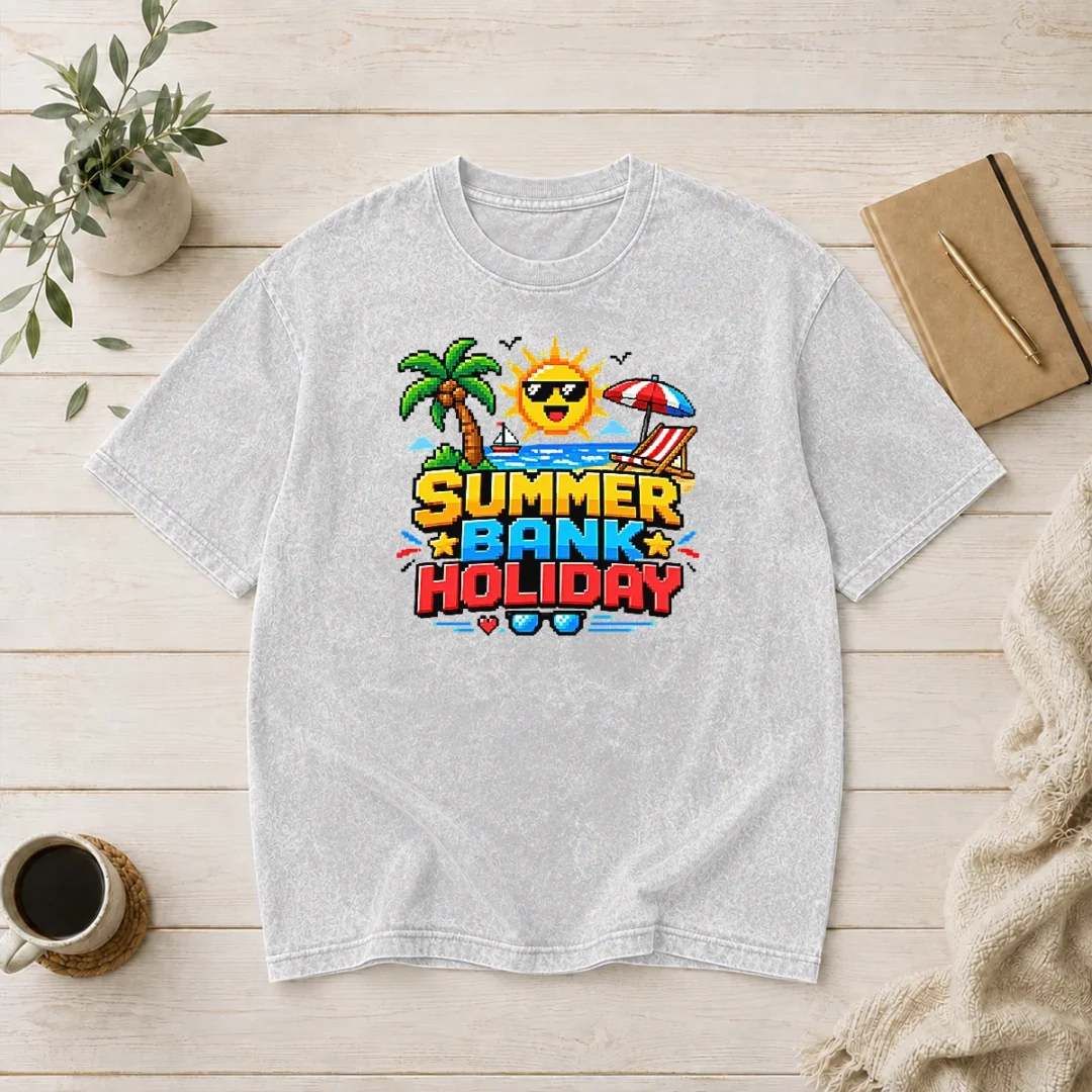hot-good-pixel-art-summer-bank-holiday-beach-retro-game-washed-t-shirt Hot Good Pixel Art Summer Bank Holiday Beach Retro Game Washed T-Shirt