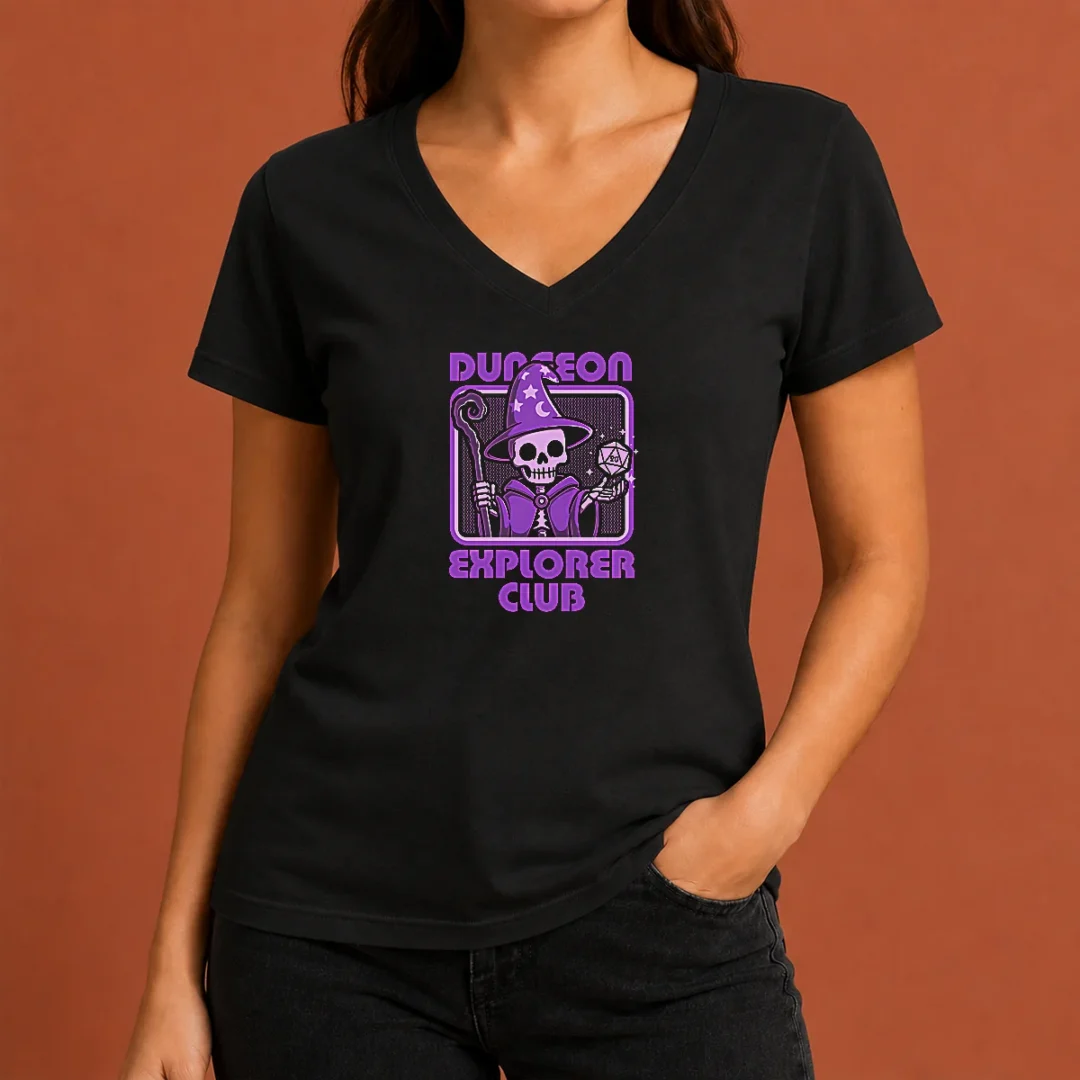 hot-good-rpg-mage-skull-v-neck-shirt Hot Good RPG Mage Skull V-Neck Shirt