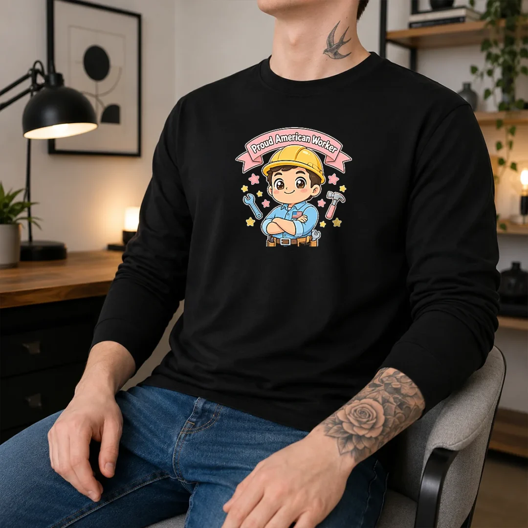hot-labour-day-proud-american-worker-kawaii-long-sleeve-shirt Hot Labour Day Proud American Worker Kawaii Long Sleeve Shirt